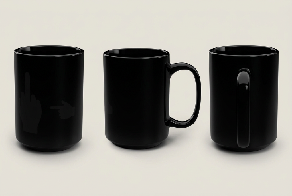 No ShopCo Pointer Finger 15oz black mug, stealth – photo 5