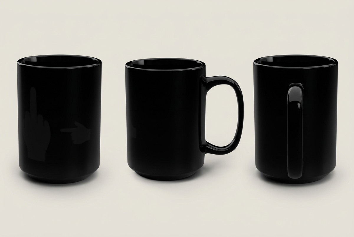 No ShopCo Pointer Finger 15oz black mug, stealth – photo 5