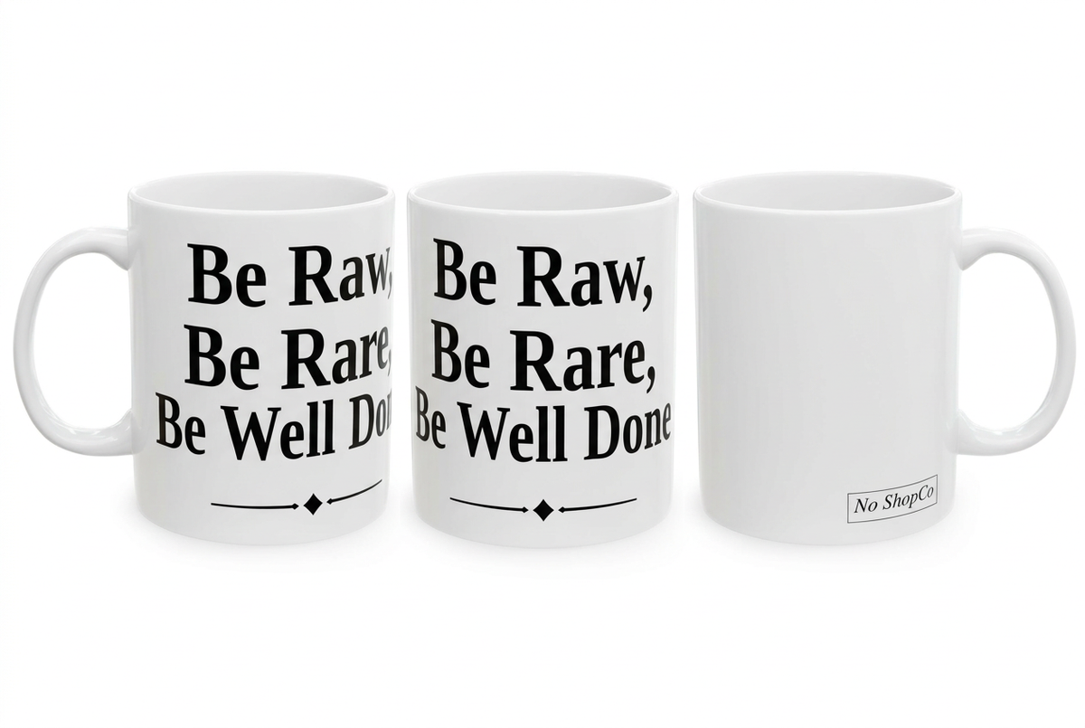 No ShopCo Be Raw Be Rare Be Well Done white mug – photo 14