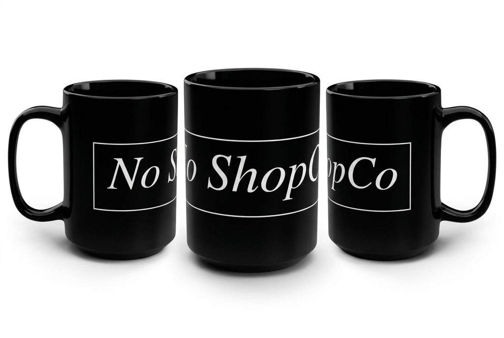 No ShopCo Logo 15oz black mug, white logo – photo 5