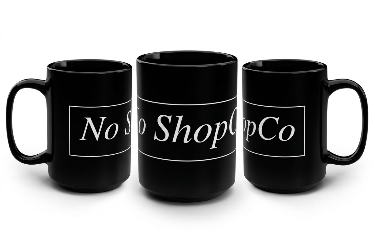 No ShopCo Logo 15oz black mug, white logo – photo 5